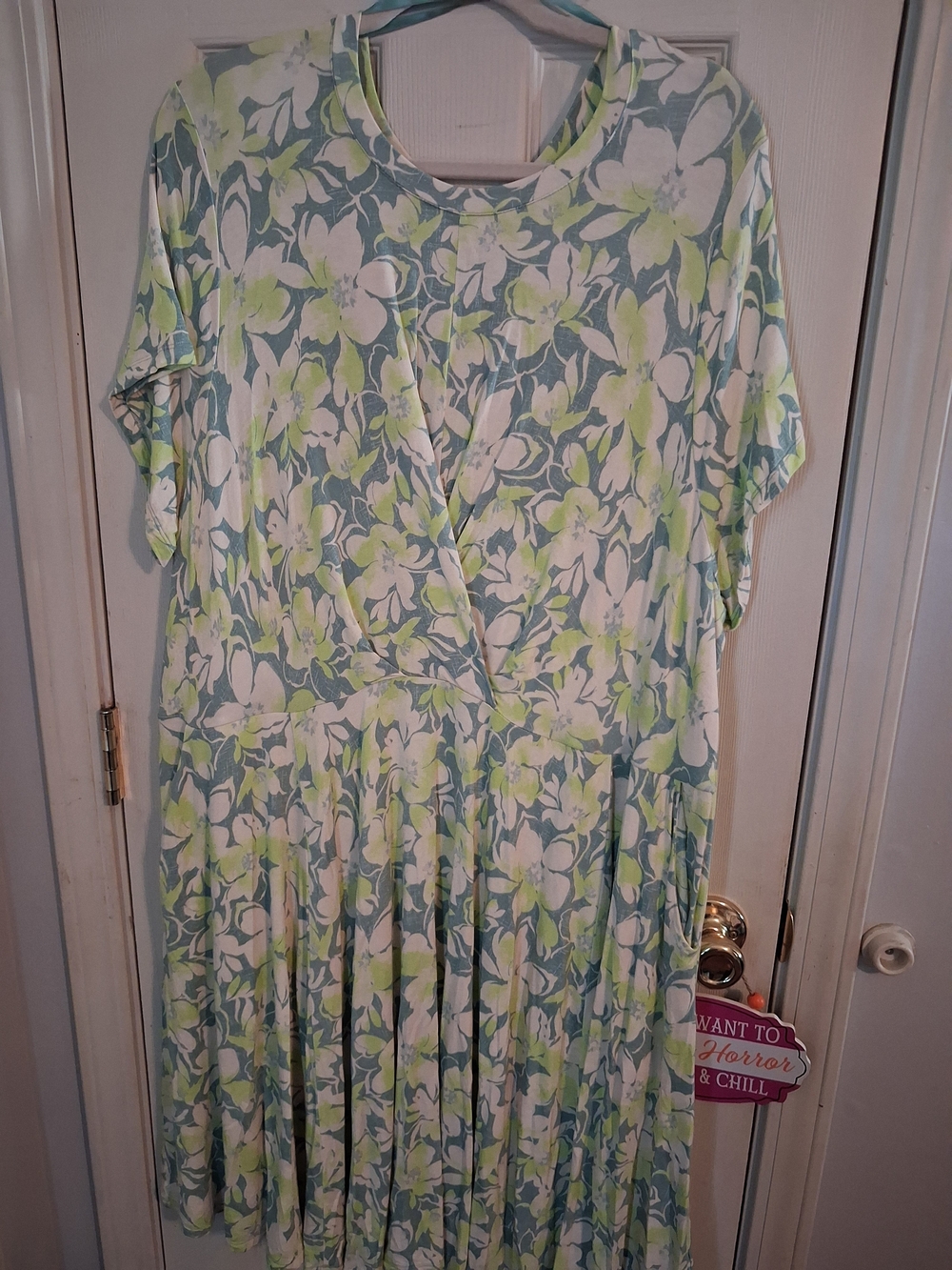 torrid Floral Wrap Midi Dress in Mint Green and White
